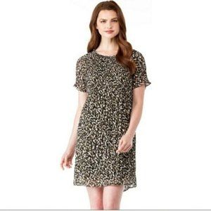 Michael Kors Pleated Camo T-shirt Tea Length Shift Dress